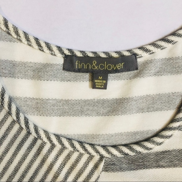 Finn & Clover Summer Maxi Dress White Gray Stripe Medium - Picture 3 of 5